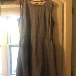 Soft blue herringbone dress